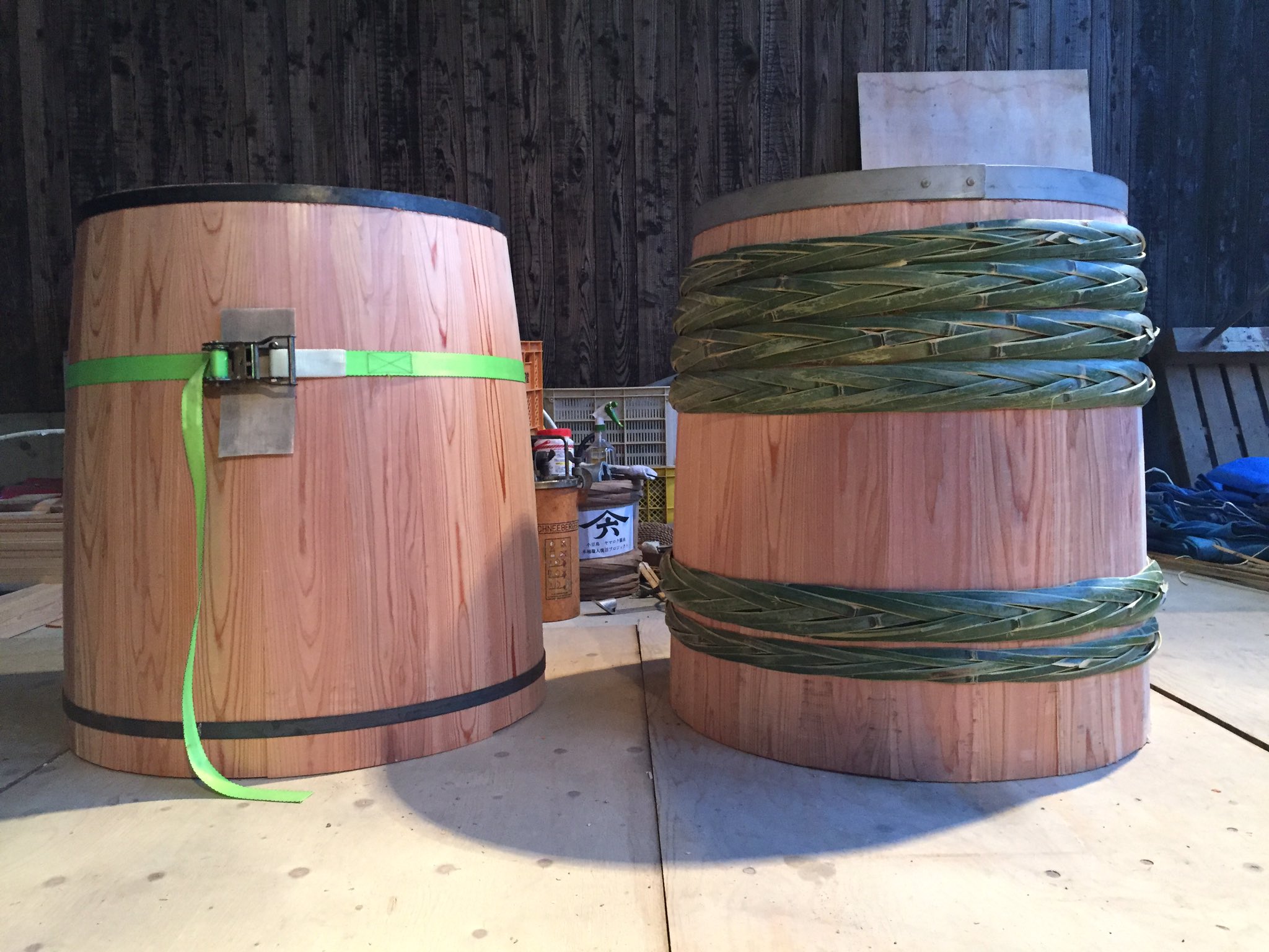 手作り　木桶　4kg用 手作り木桶4kg用